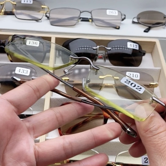 分体款纯天然石头水晶眼镜