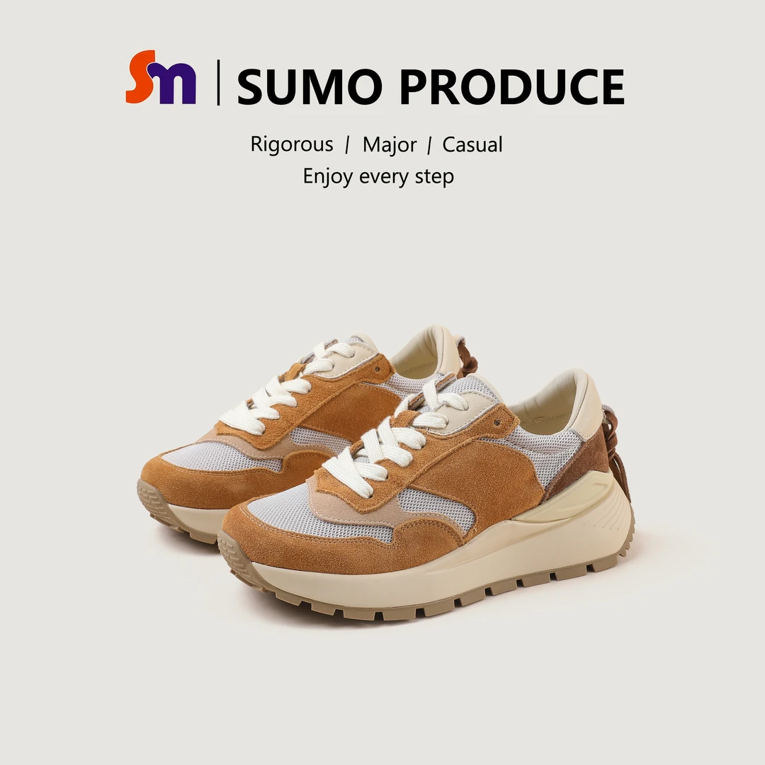 素陌2025秋季新款阿甘鞋女款百搭真皮复古厚底休闲鞋低帮时尚298