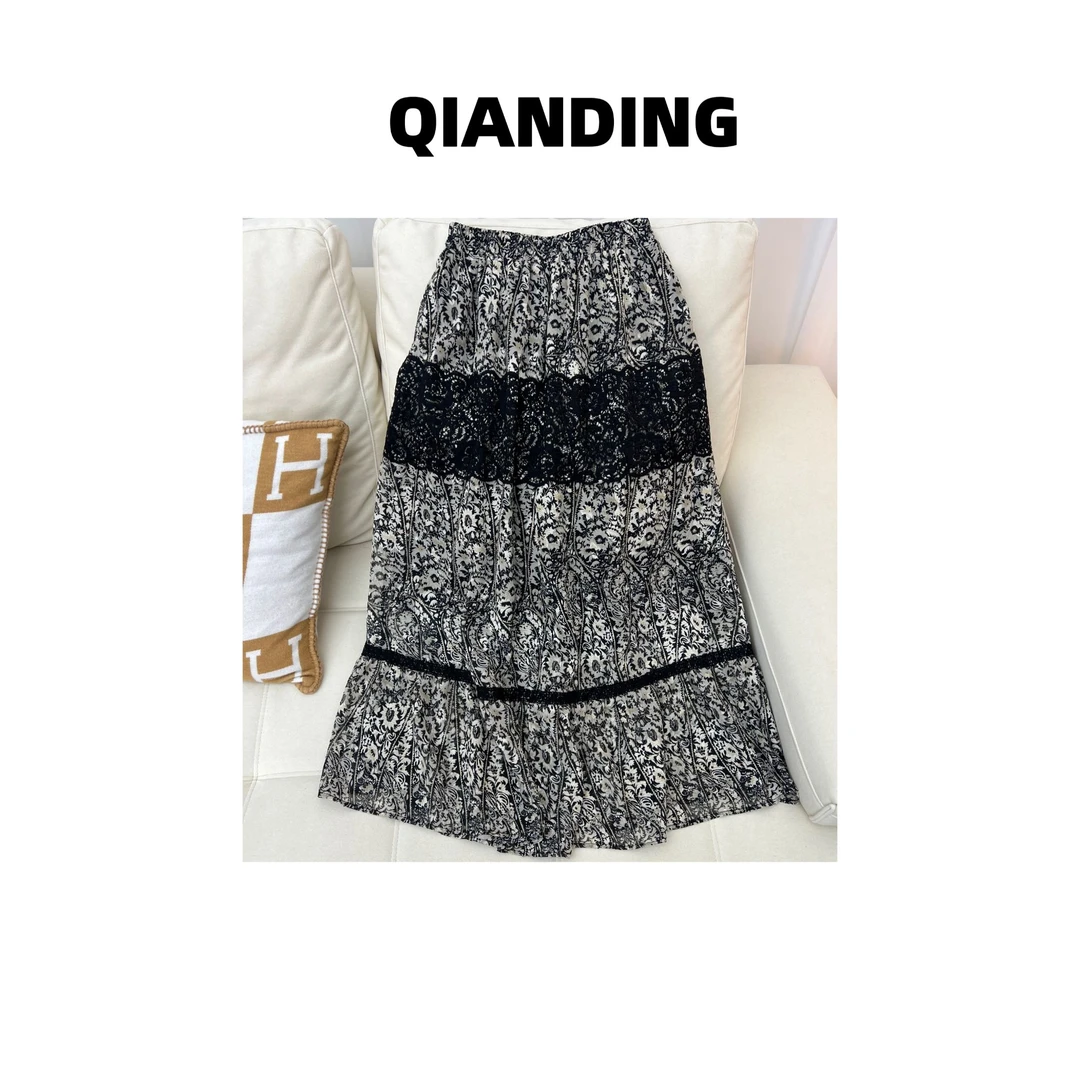 JZ【花卉沙滩裙】轻盈飘逸高腰显瘦百搭沙滩度假印花半裙JZ25121