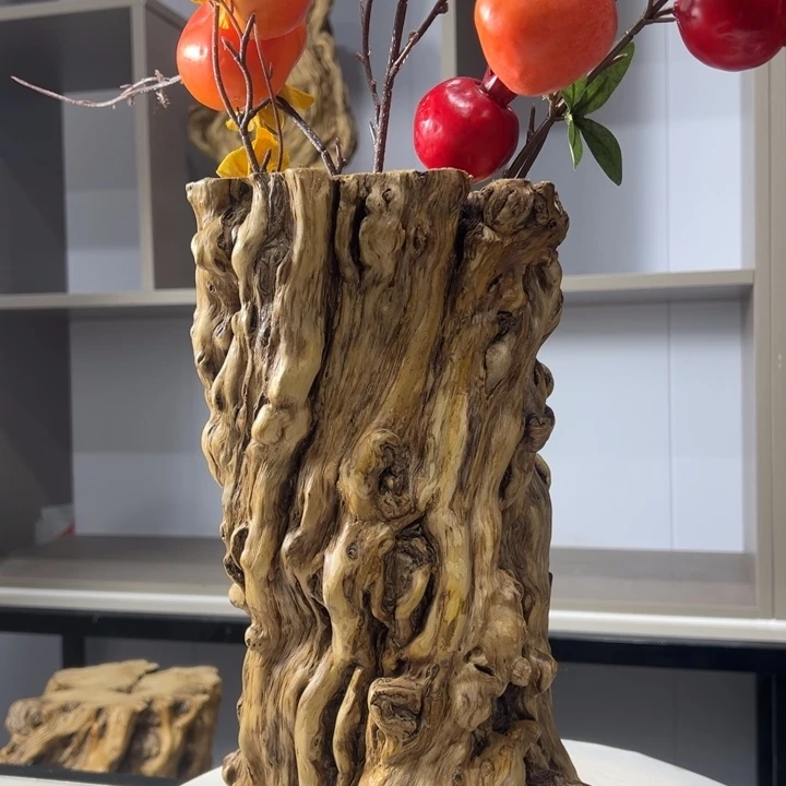 木石榴木榴疤镂空花瓶