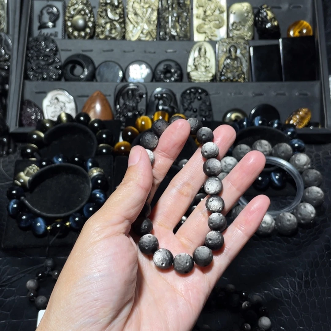 超***鸿未镶嵌黑曜岩手链