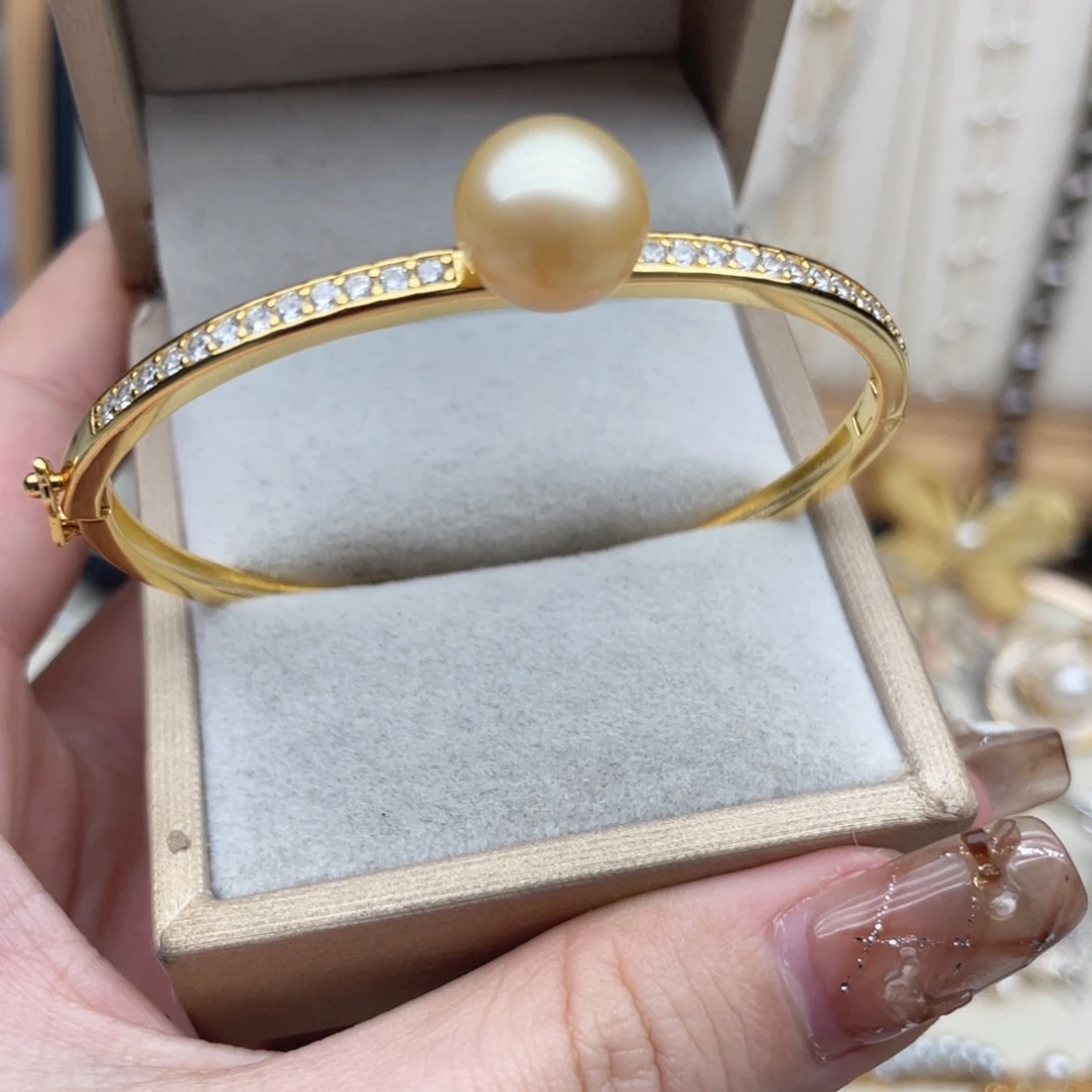 银S925镶嵌手镯海水珍珠S63