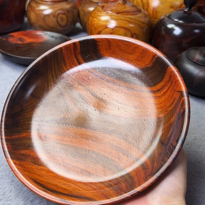 黄花梨/降香黄檀雾***?老挝大红酸枝木果盘一个