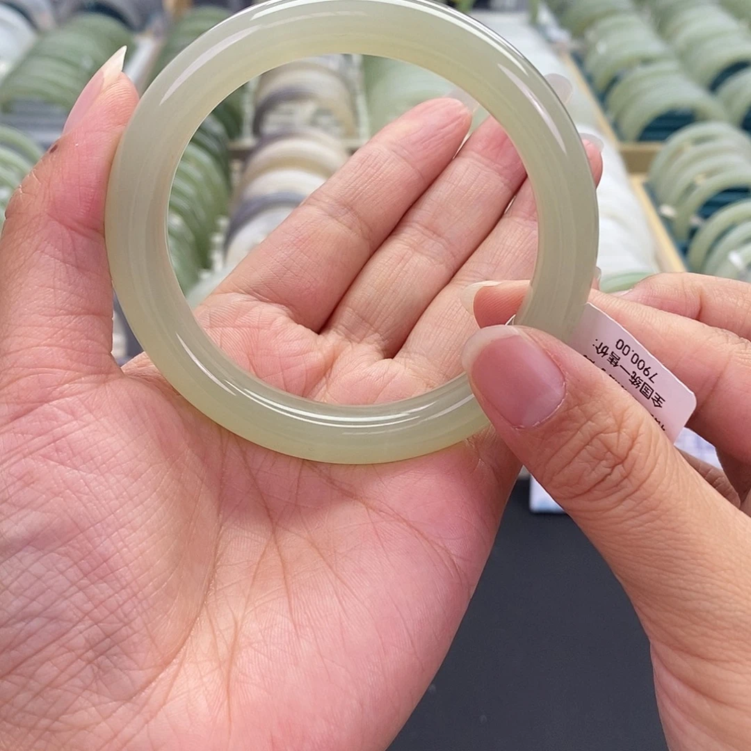 和田玉未镶嵌珠宝奇石和田玉手镯57.58