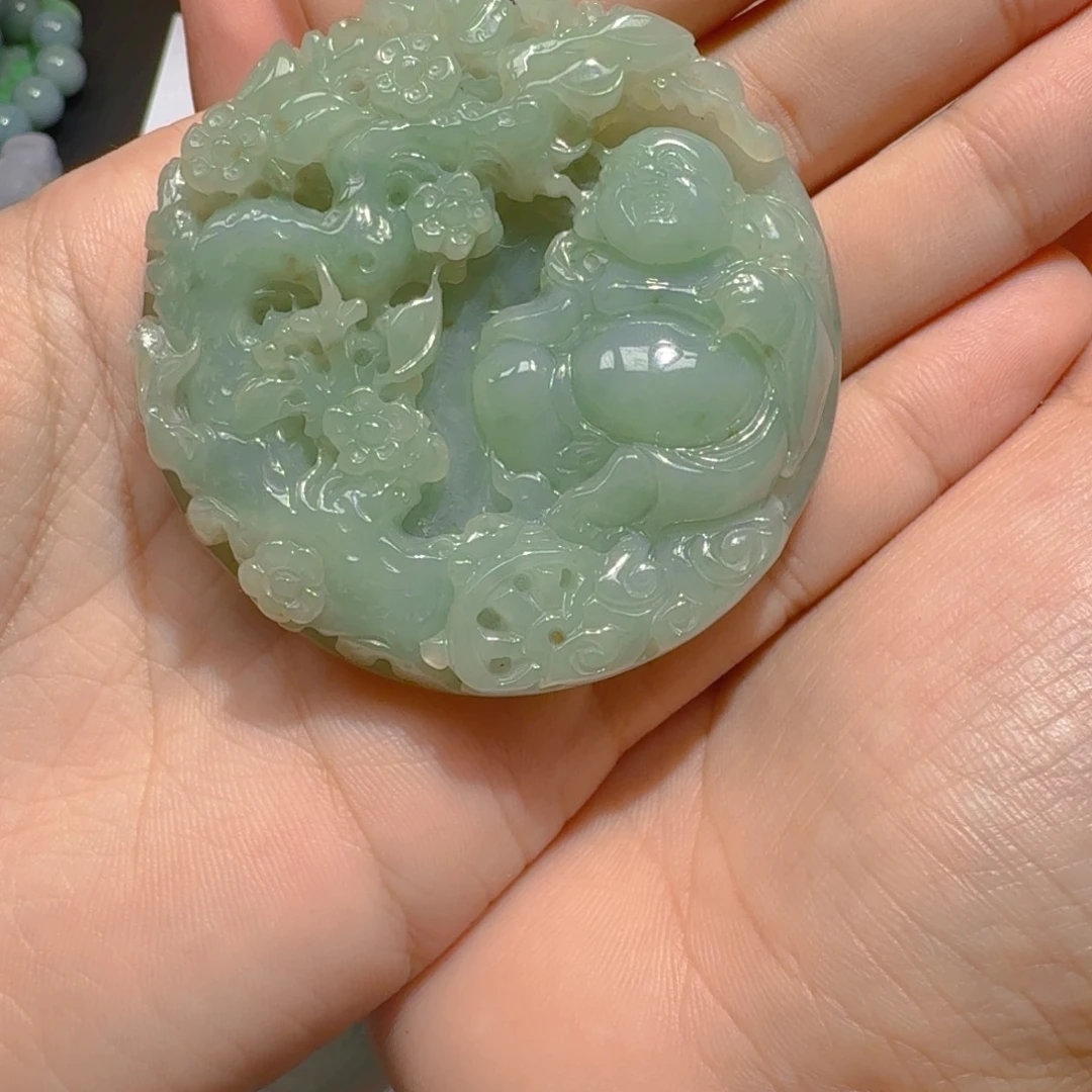 马***成颈饰未镶嵌翡翠天然翡翠直播闪购