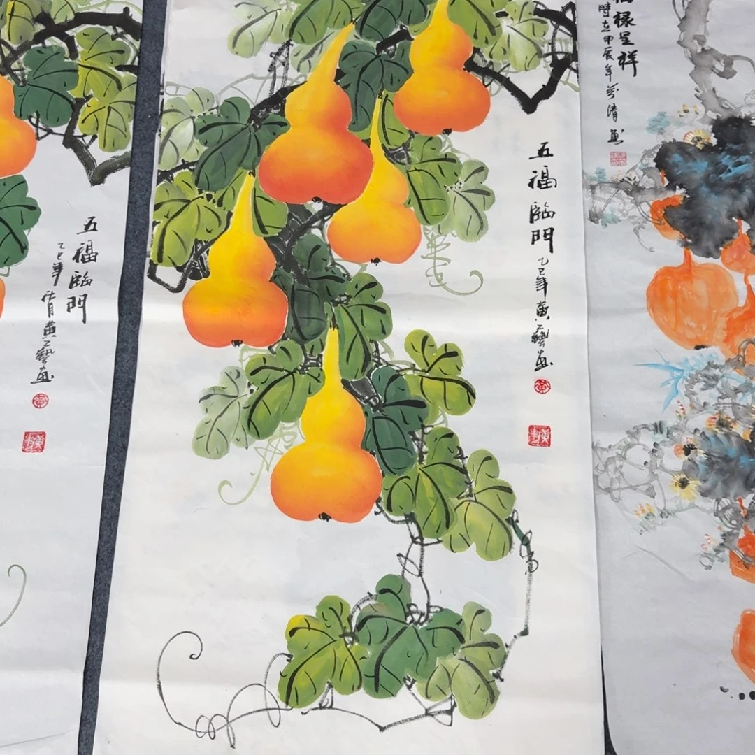 捌***韩国画三尺尺寸50X100纯手绘作品