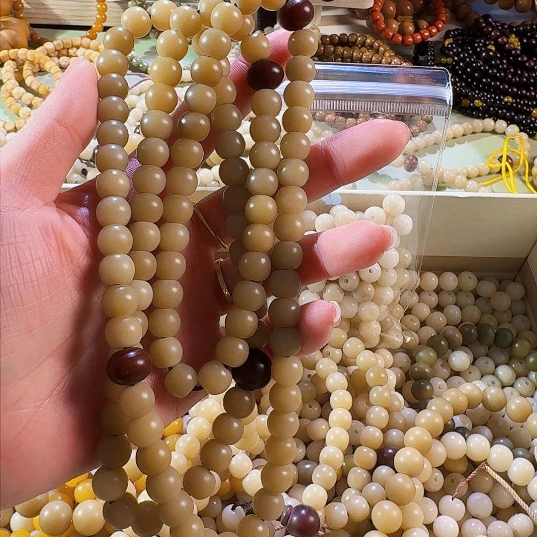 白玉菩提把件道**玛白玉菩提 108