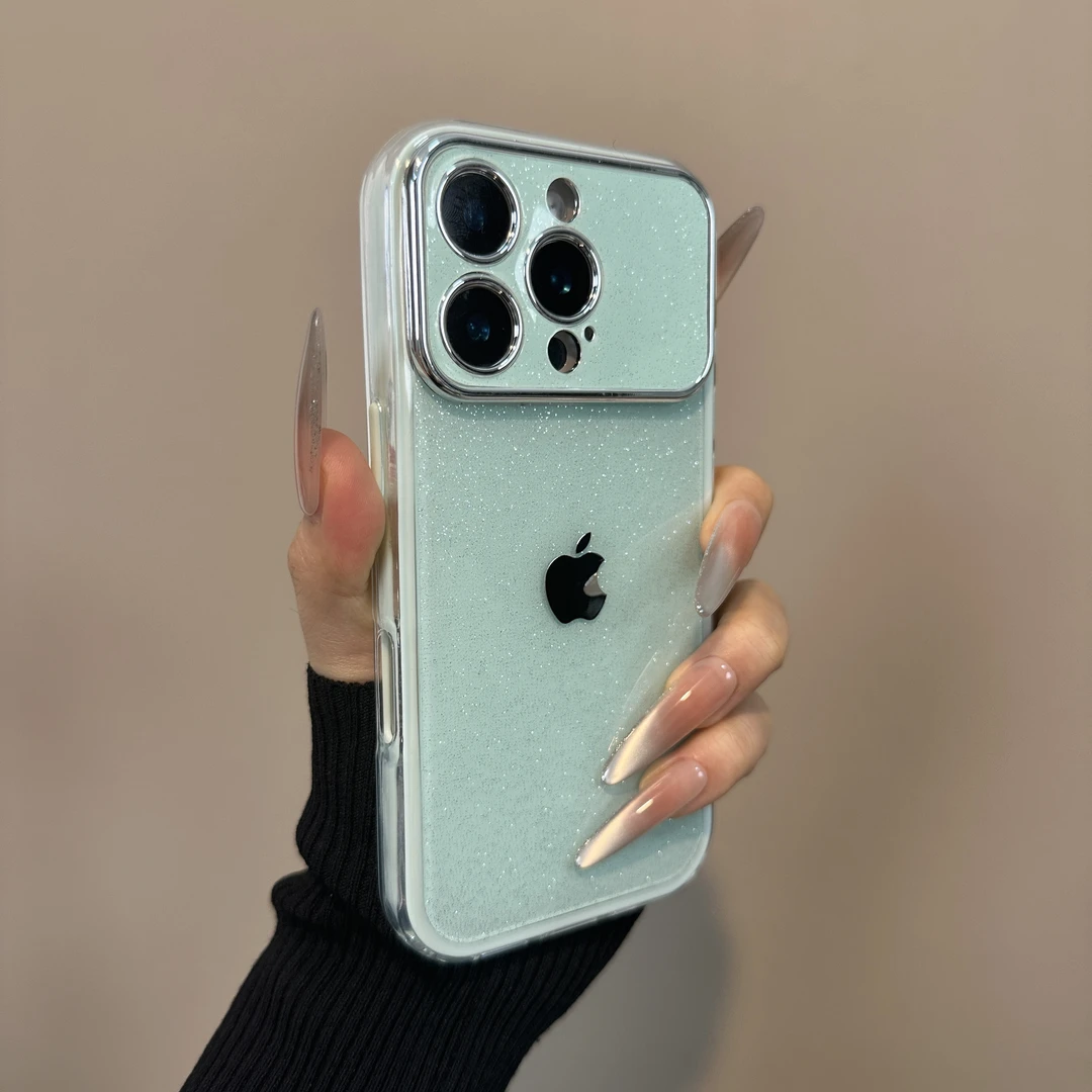 秒变苹果17大视窗闪粉适用苹果17手机壳16promax全包15/14高级感