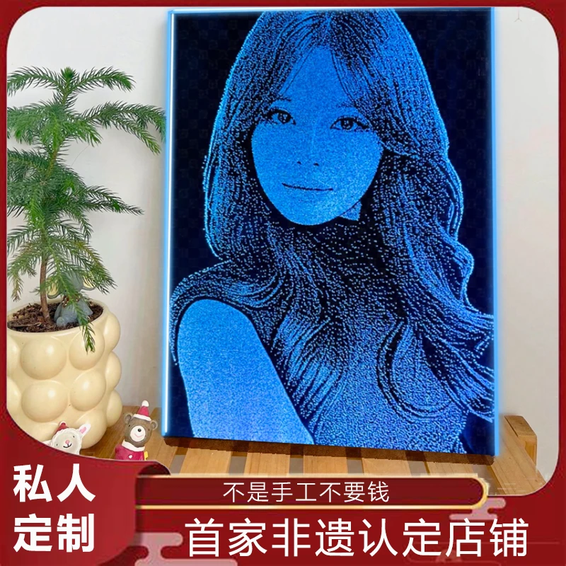 (不是纯手工不要钱)定制手工锤子画摆件纪念玻璃锤画定制礼物