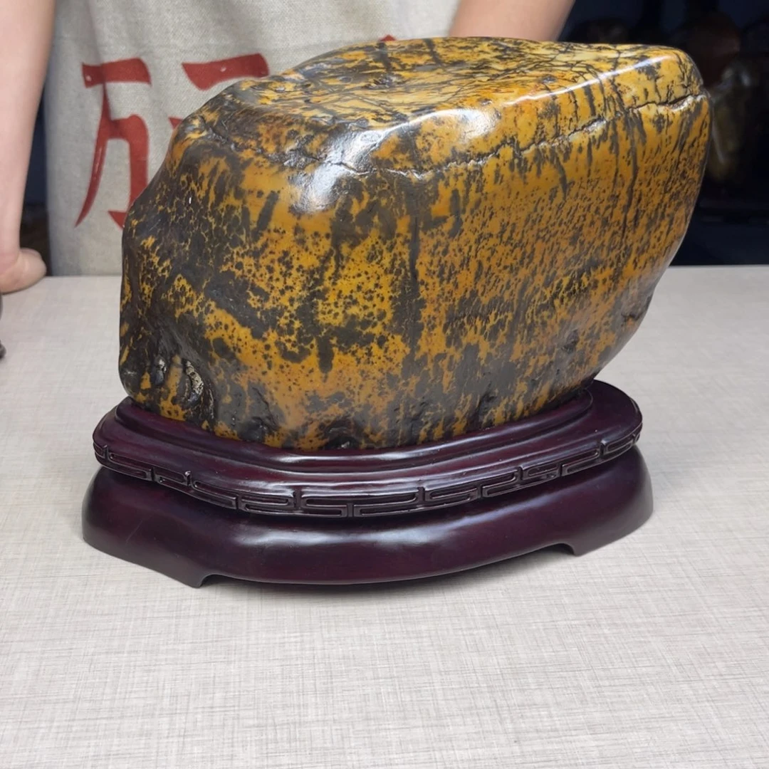 石材广西大化彩玉石配底座