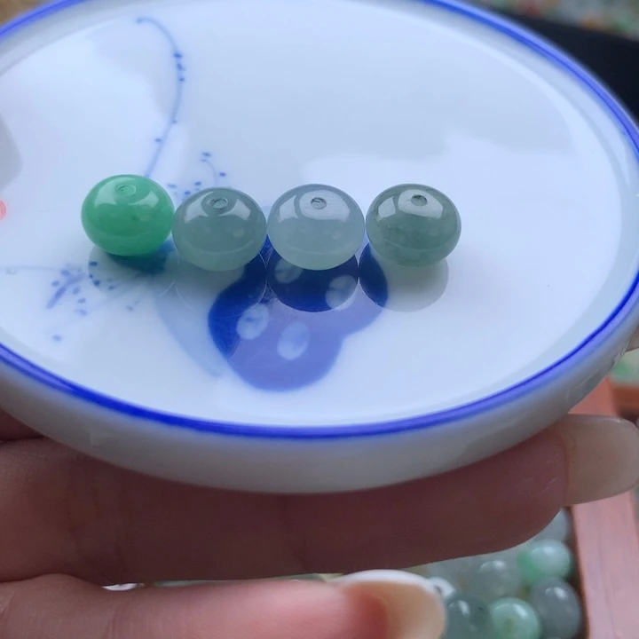 翡翠散珠花*颜大鼓珠一手