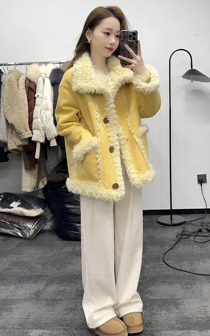 2025双面双穿冬装外套过年神器套美丽自信来袭皮毛一体时尚百搭