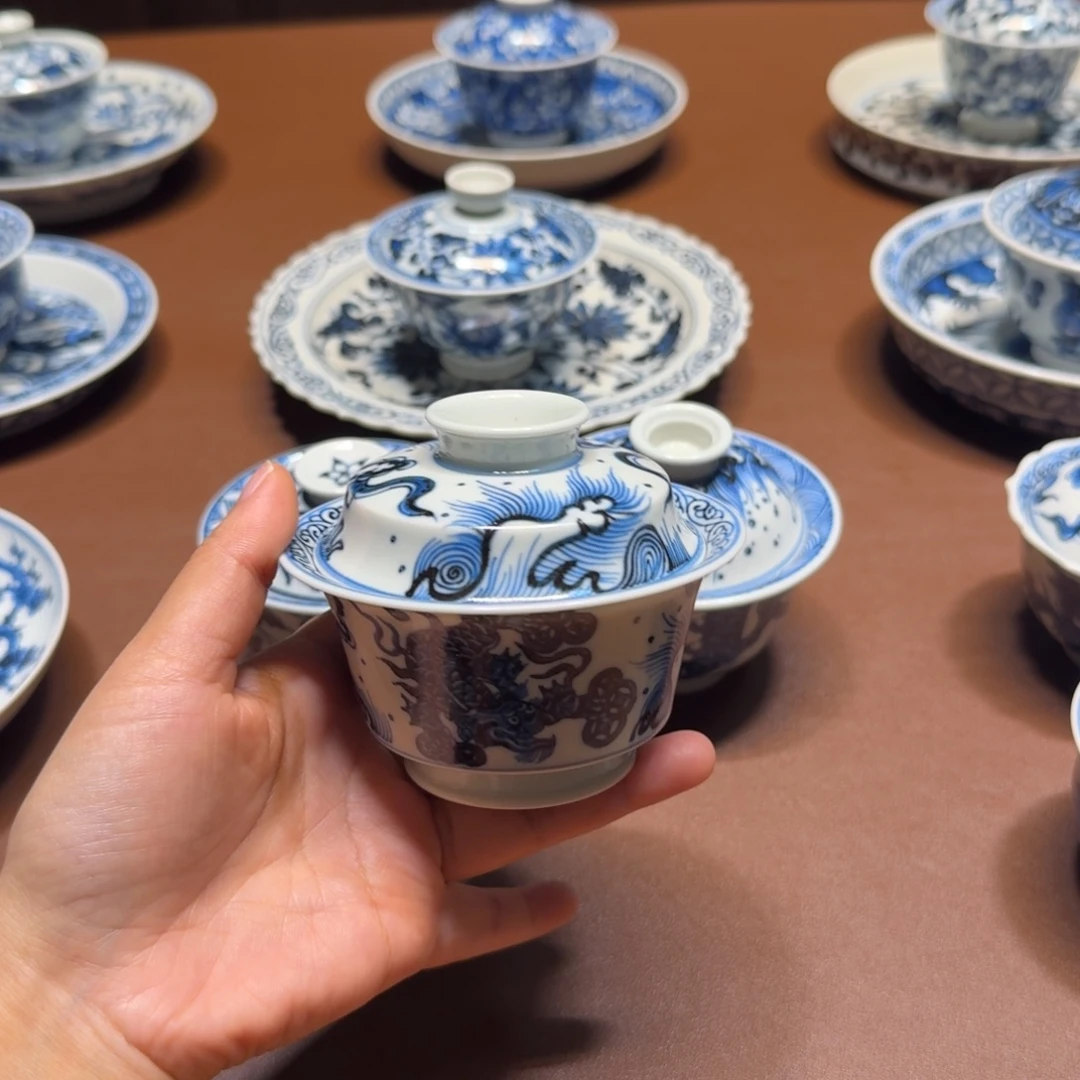 手工手绘茶具盖碗