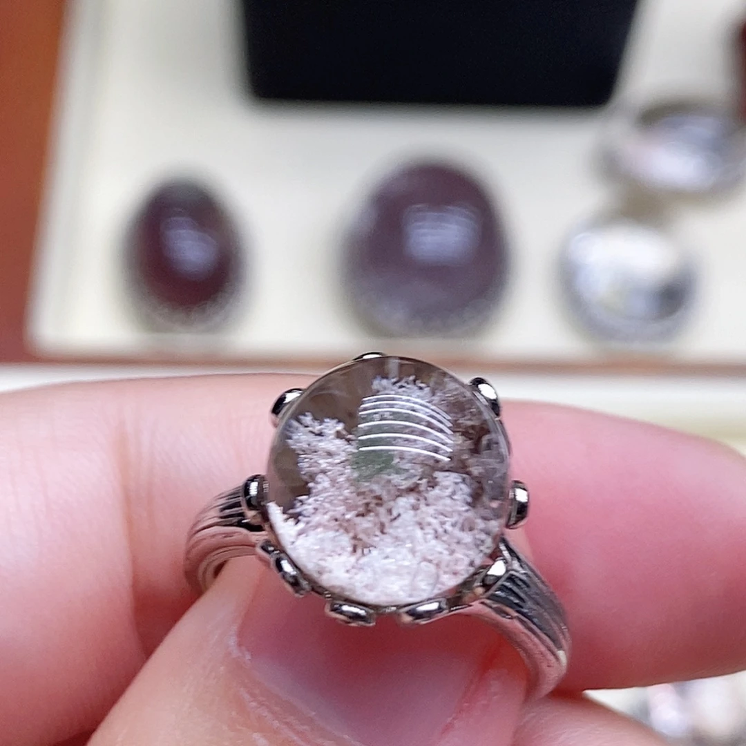 菩***圣水晶银S925镶嵌戒指活口