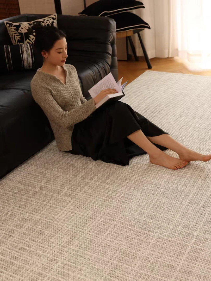 羊毛地毯网红家用卧室简约阳台日式地毯加厚床边毯茶几垫地毯防滑