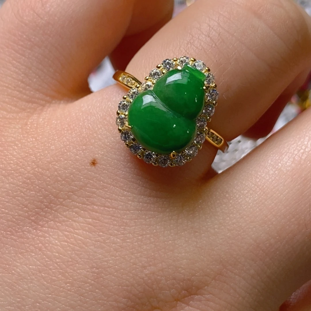 银S925镶嵌戒指翡翠百内无证书