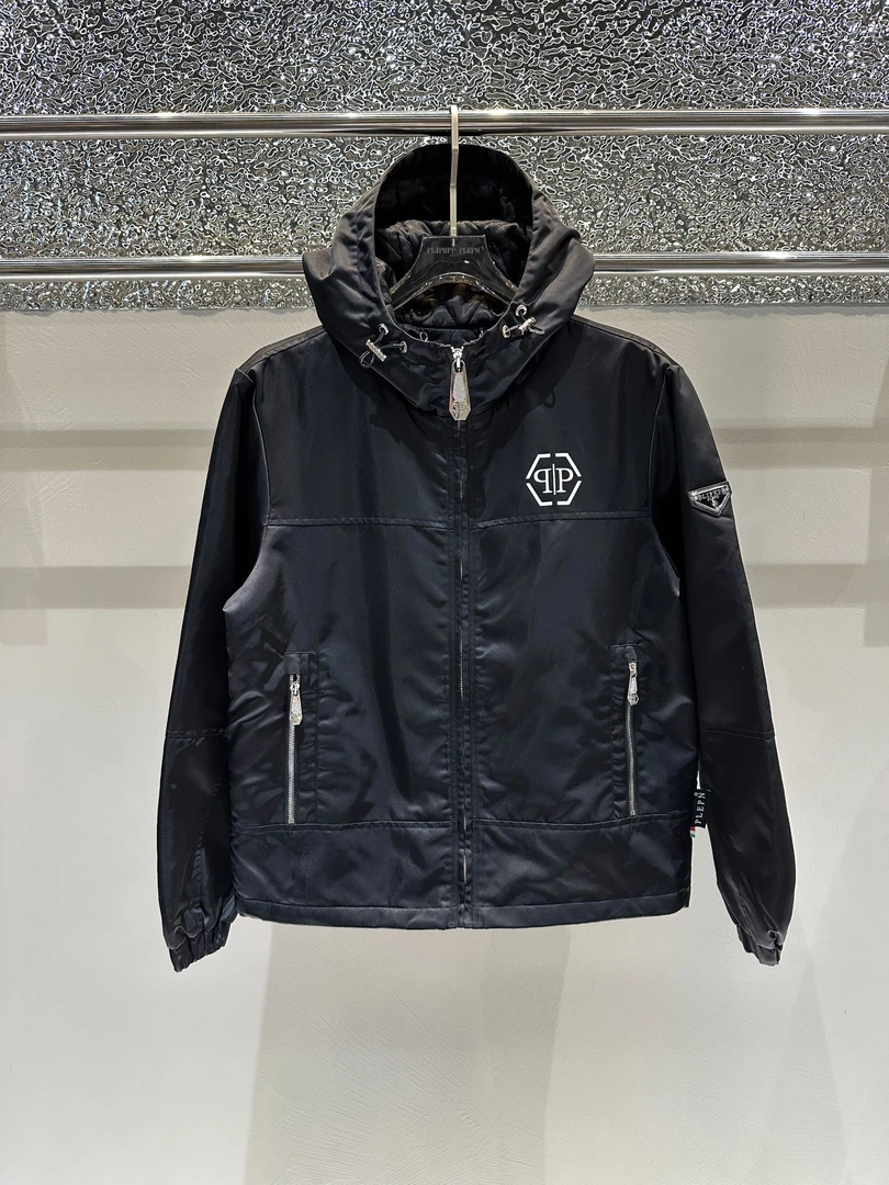 PLIPHPP PLEPN 男士暗黑高端内里夹棉连帽重工防风风衣夹克 F8890