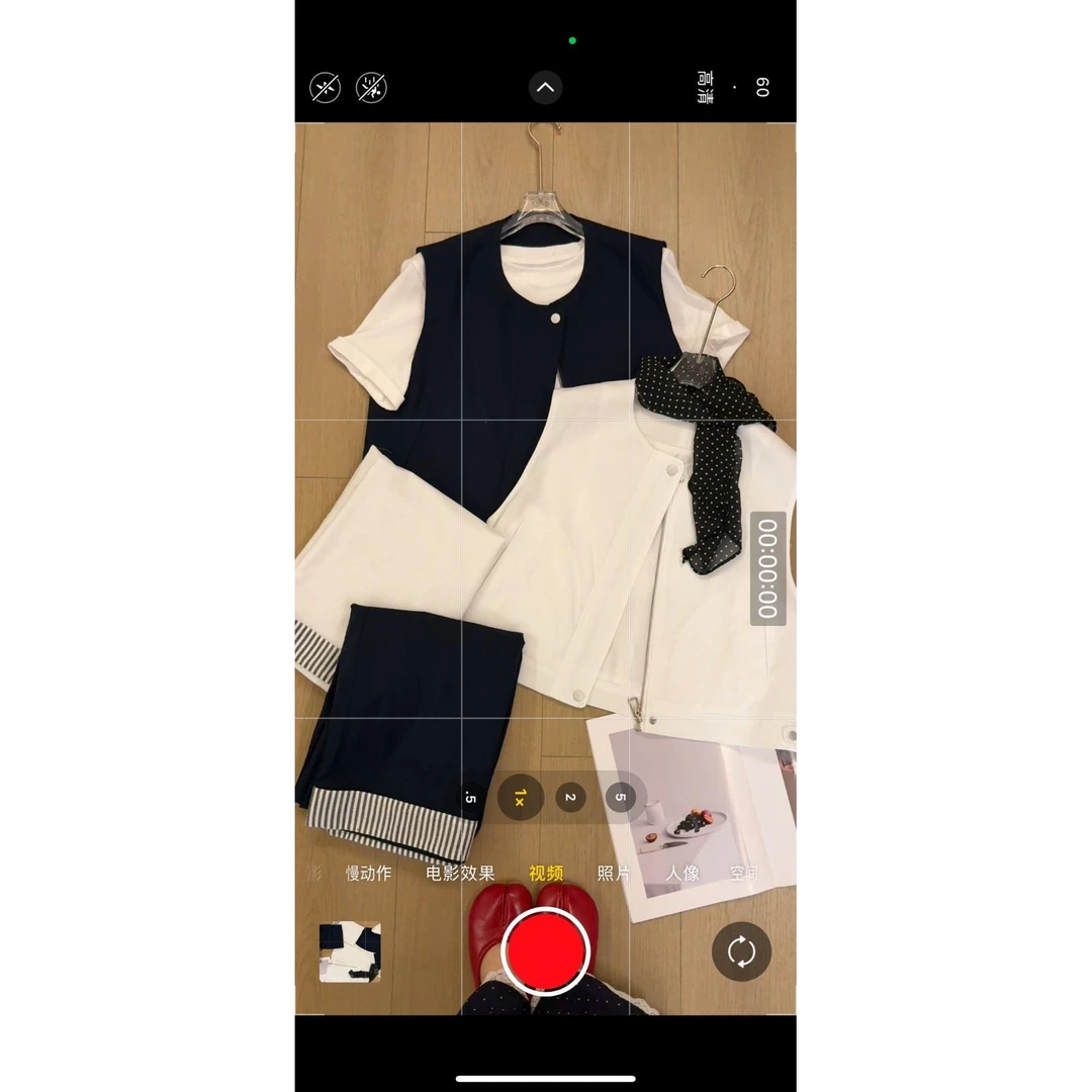 DEZI夏季出行马甲直筒裤套装HD66265066