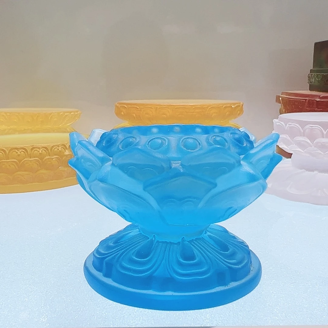 【闪购商品】手工艺品琉璃供水杯烛台两件套