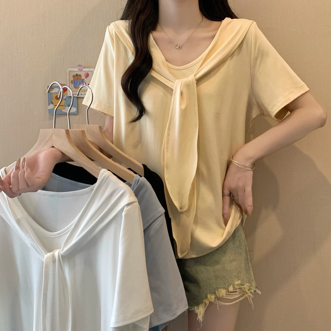 2025大码女装披肩女小清新风ins宽松短袖3217