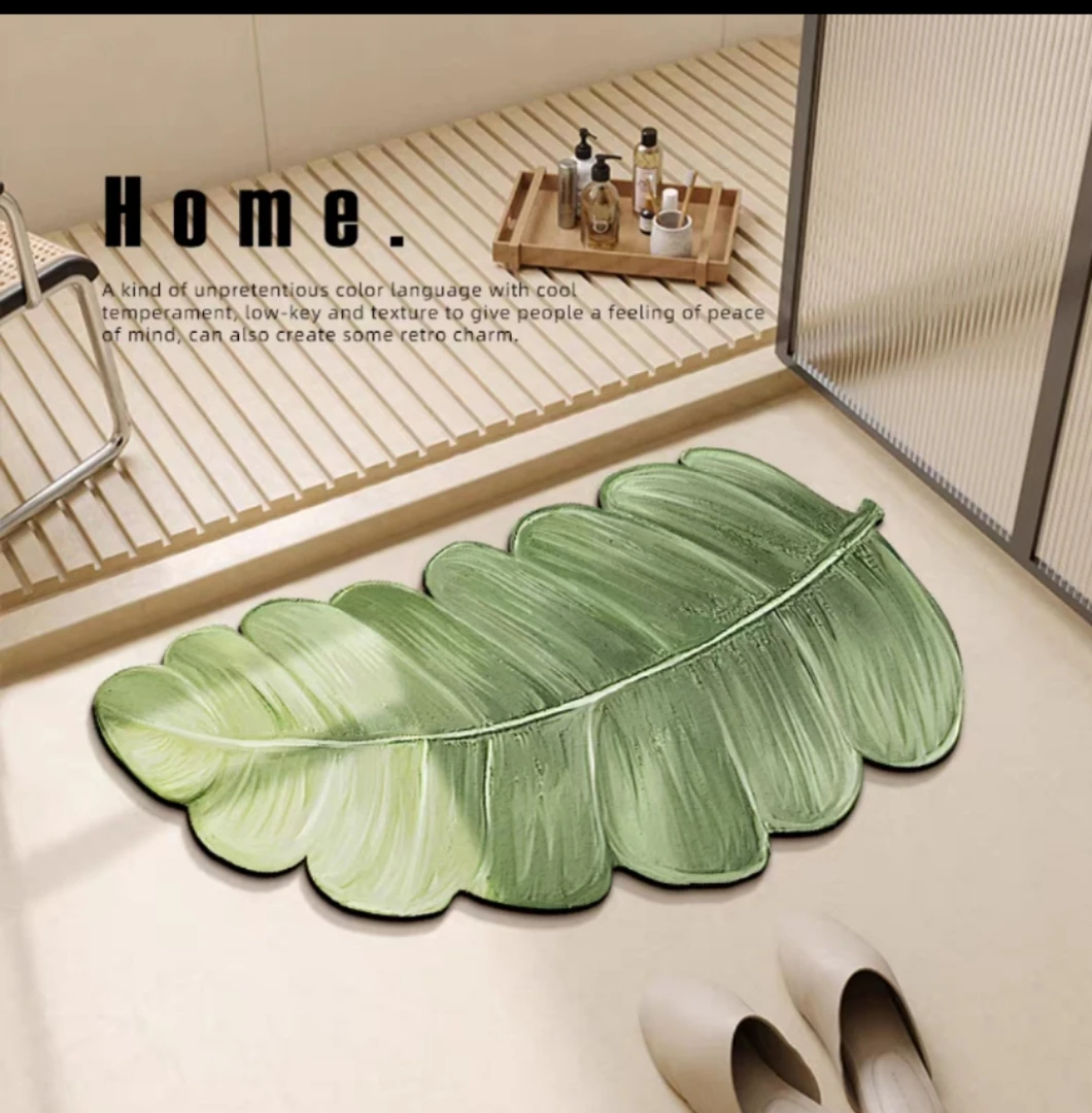 山海-385【45x80】硅藻泥吸水速干防滑浴室脚垫卫生间洗手台门垫