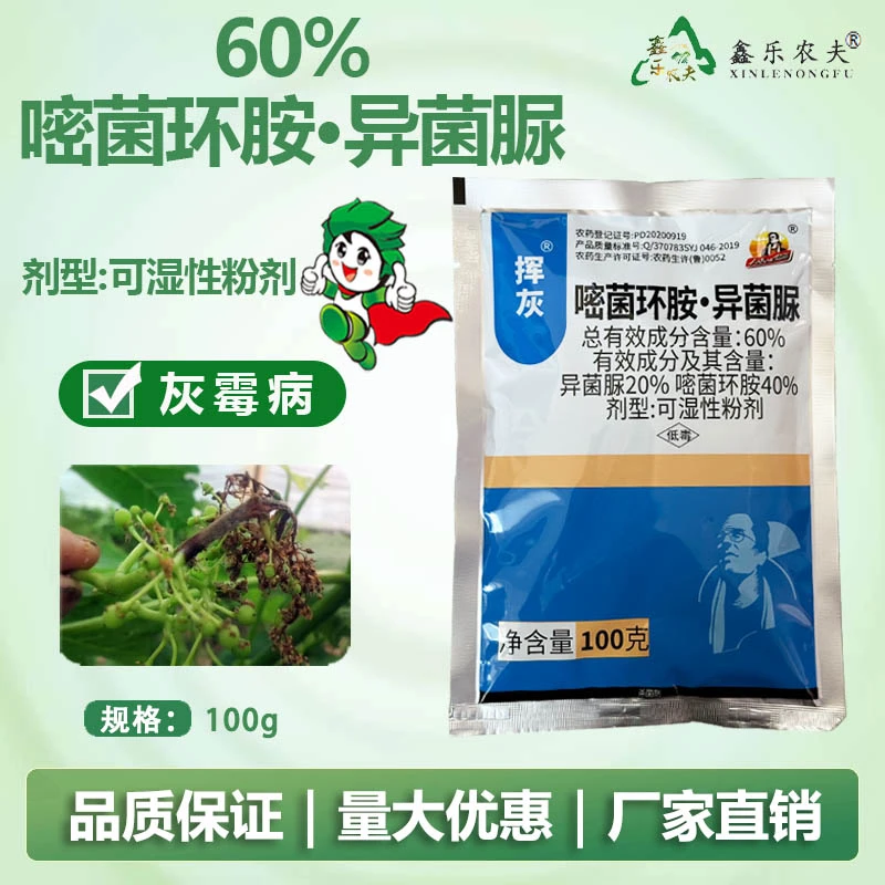 60%嘧菌环胺异菌脲农用杀菌剂防治葡萄灰霉病可湿性粉剂厂家直销