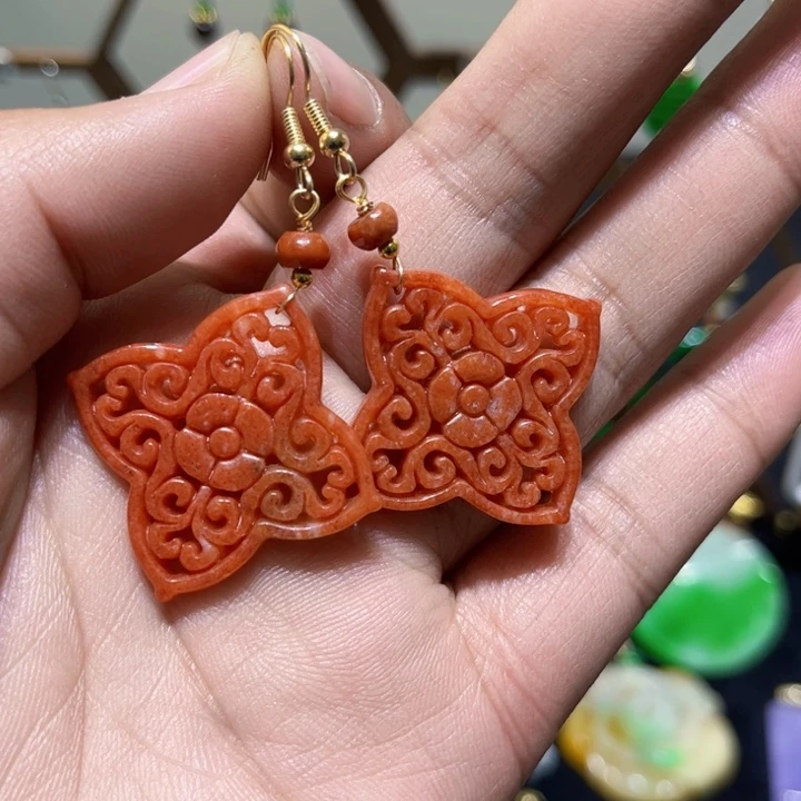 翡翠颈饰银S925镶嵌耳饰