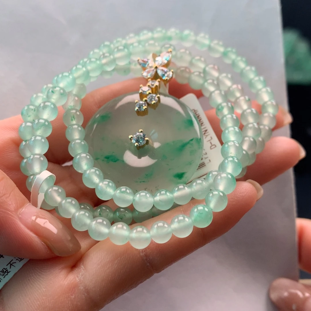 颈饰未镶嵌石英质玉Y*