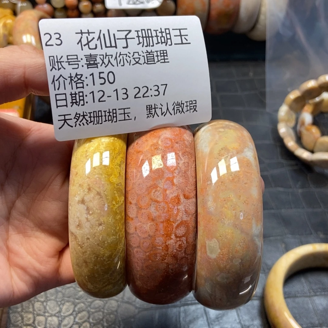 喜***理硅化珊瑚（珊瑚玉）未镶嵌珠宝半成品23