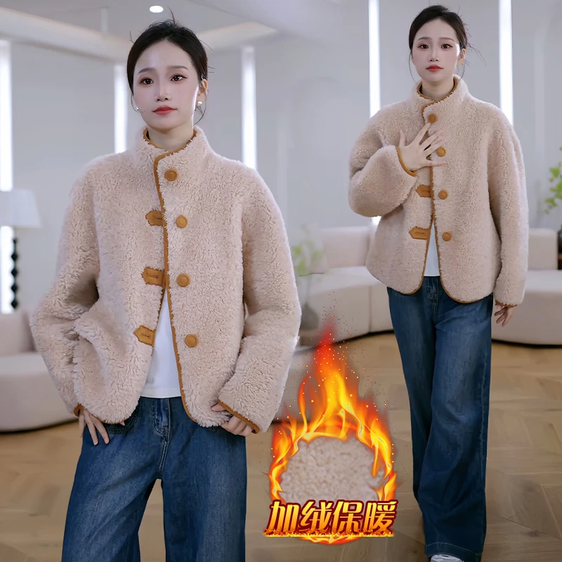 2025年冬季新款欧货时髦气质加厚保暖长袖外套女小众百搭开衫上衣