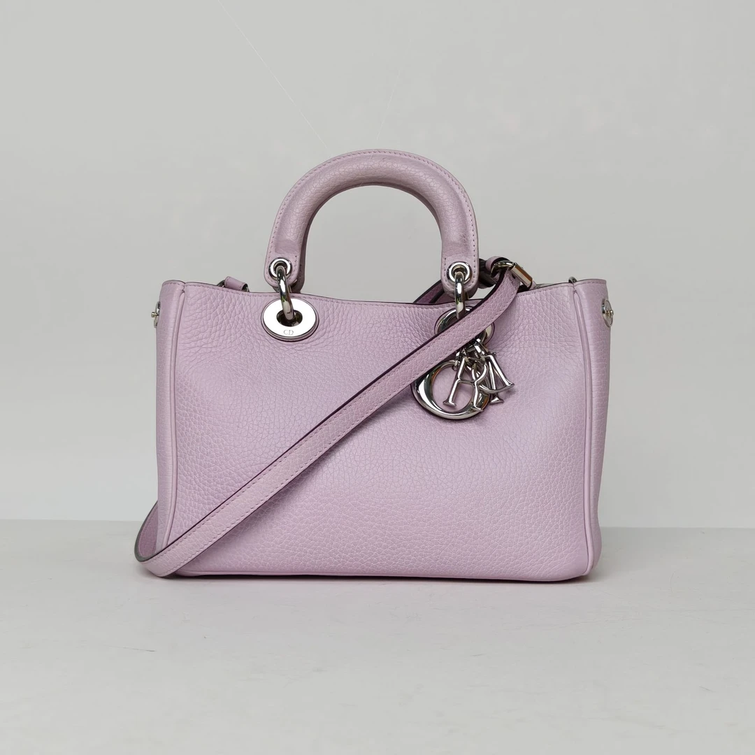 95新 DIOR/迪奥 【娇】VIP 迷你 23 紫色 皮革C 银扣 2014 908769