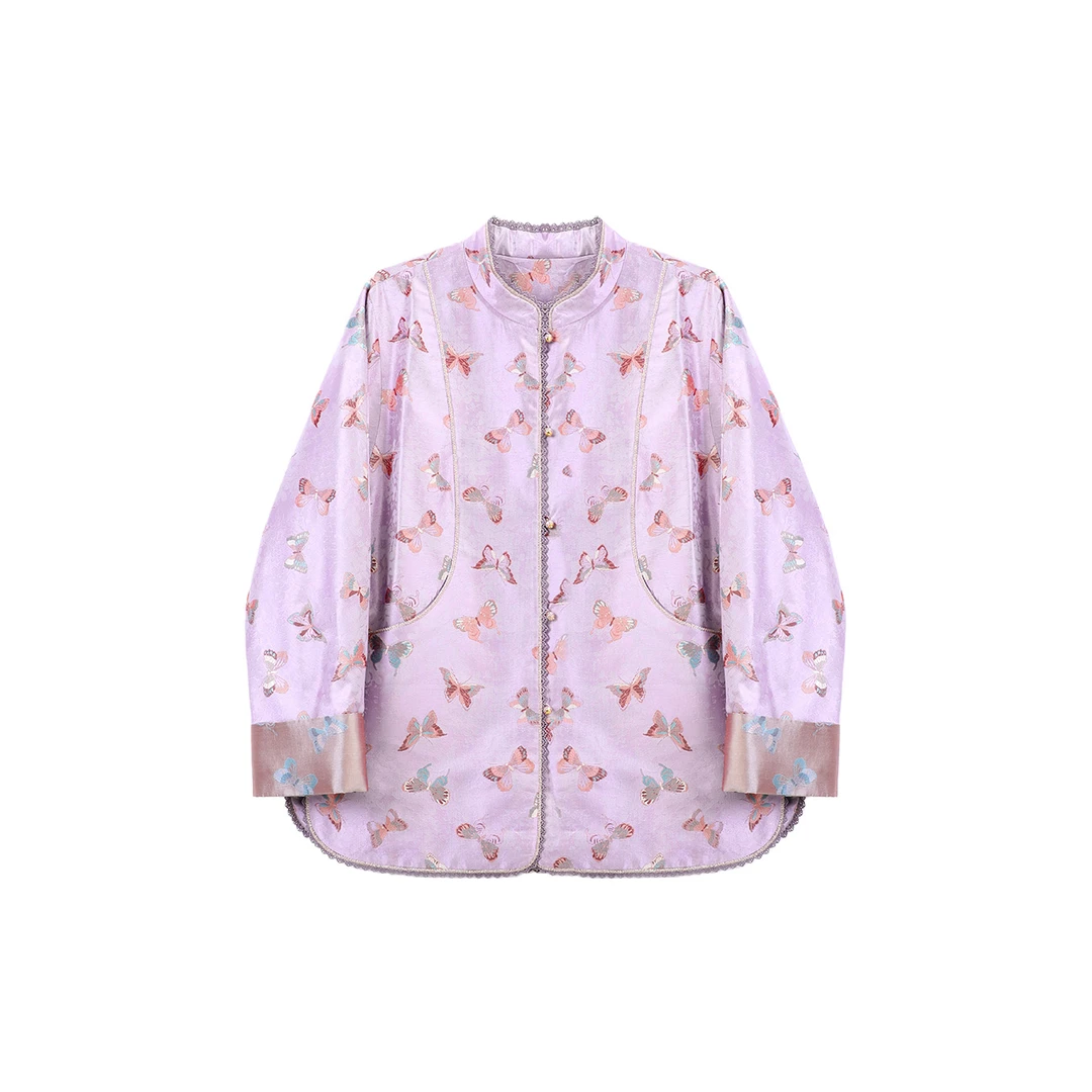 【岚岚专属】云中蝶紫色蜀锦蚕丝棉服 1170256