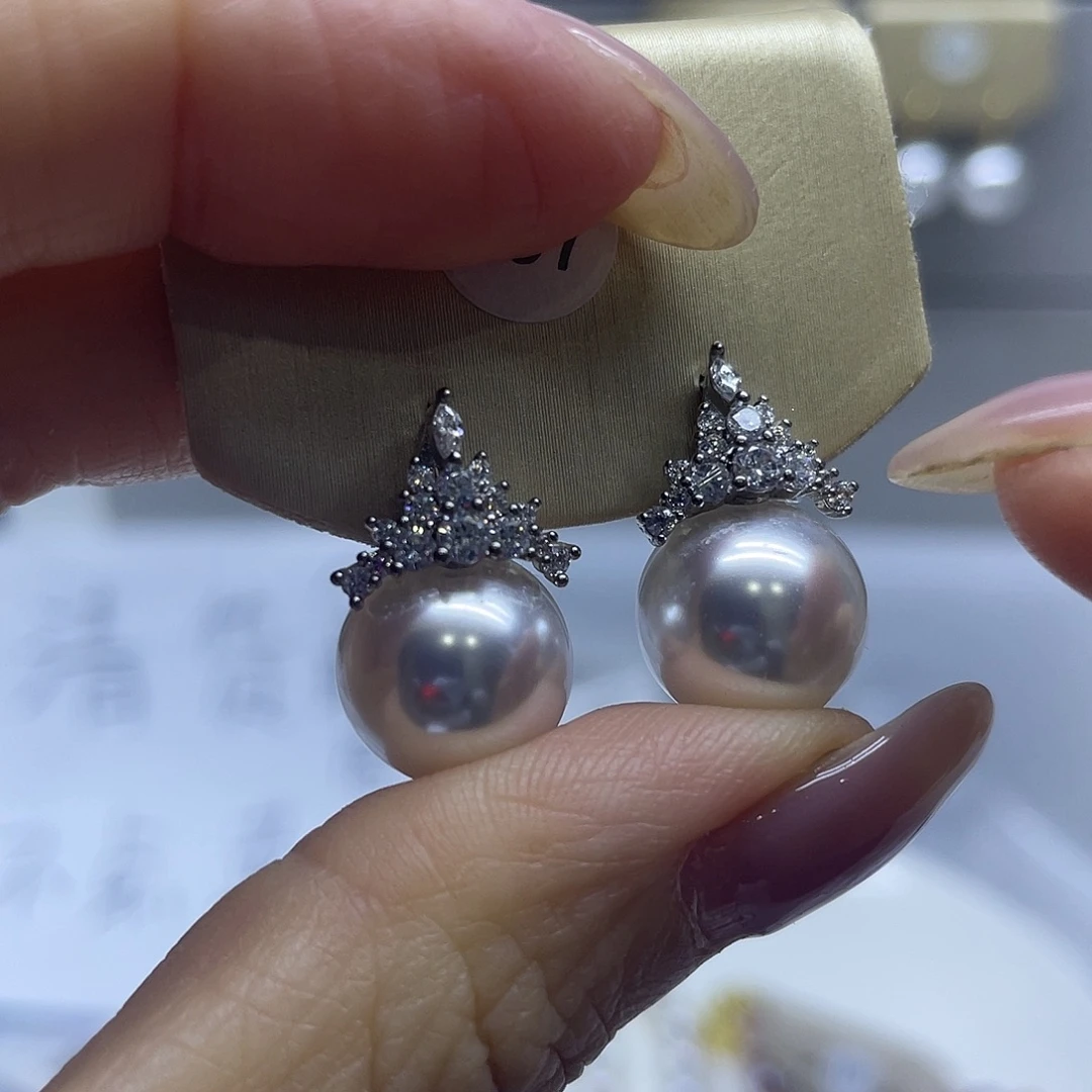 耳饰淡水珍珠银S925镶嵌
