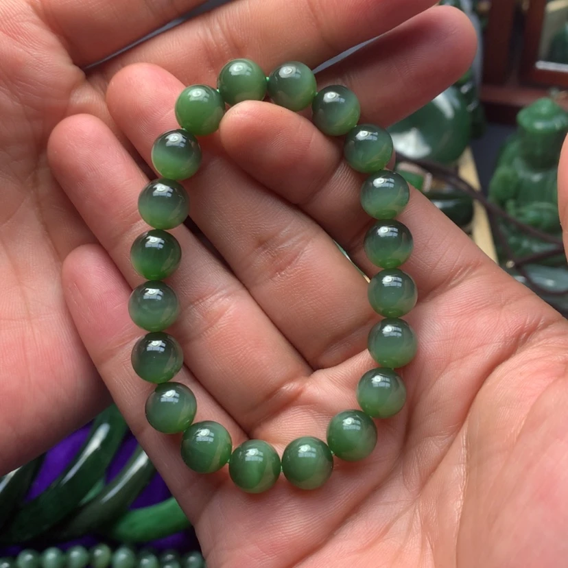 【闪购商品】未镶嵌手链和田玉（碧玉）