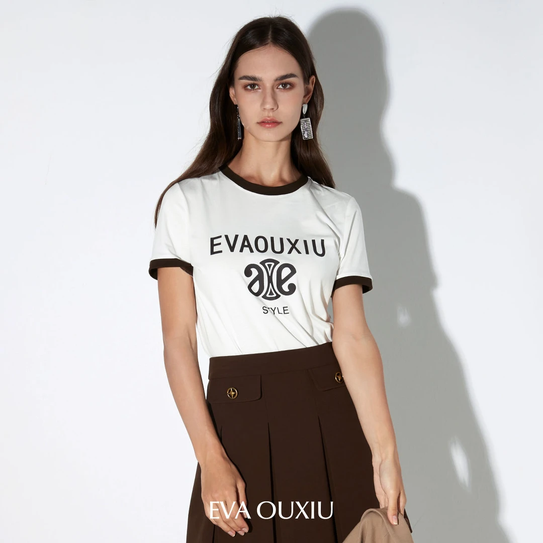 【唐长老】EVA OUXIU/伊华欧秀字母T恤E33ZT0620
