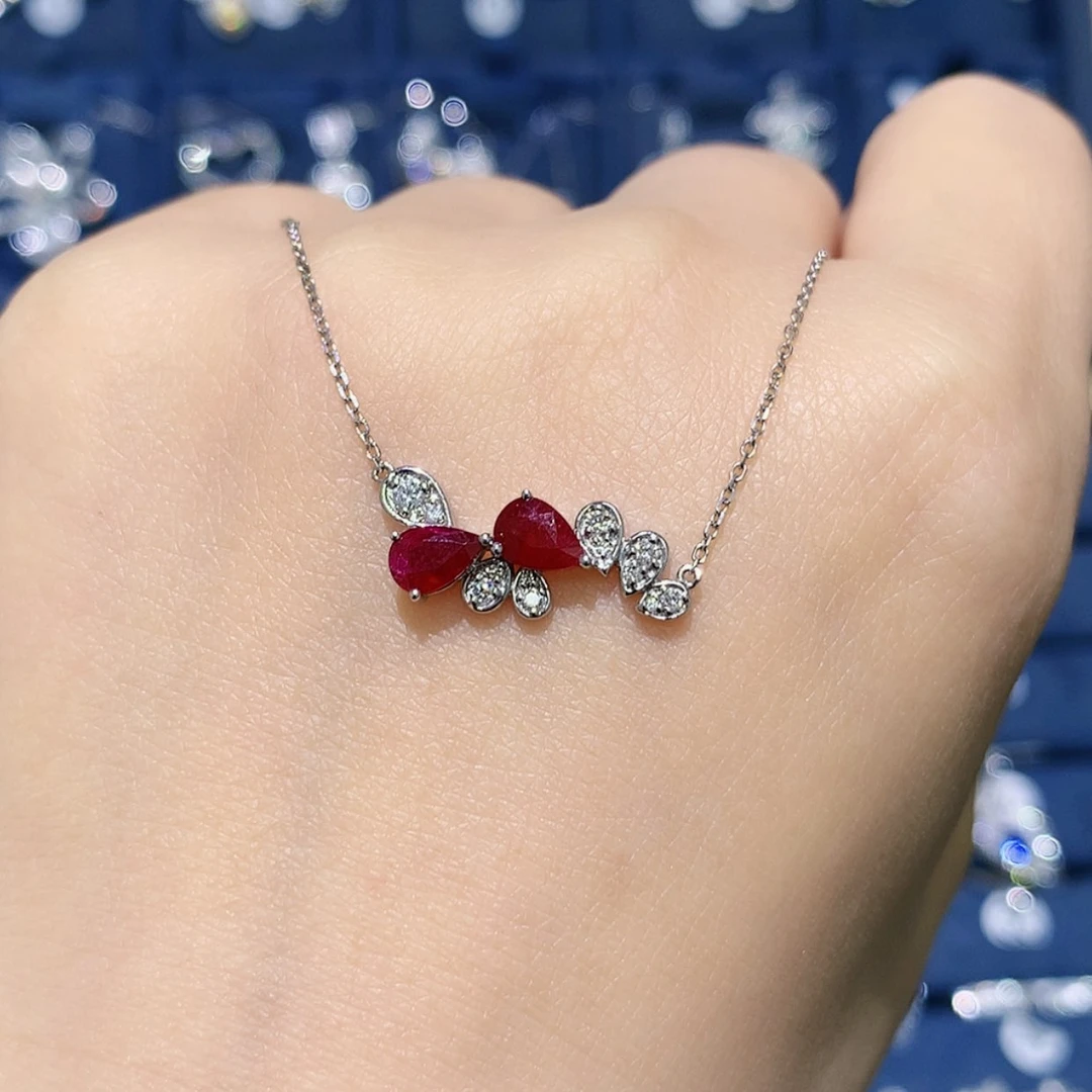 【闪购商品】红宝石颈饰18K金镶嵌项链