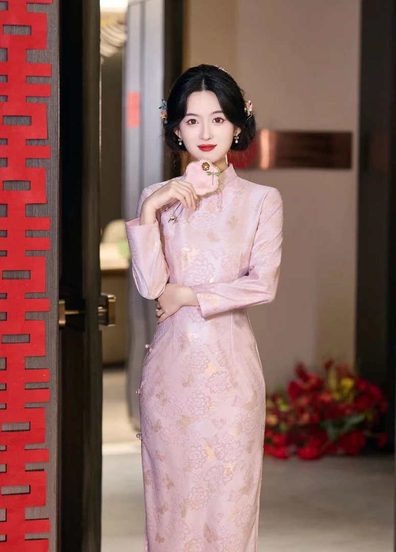 【南南】2025秋季新款新中式旗袍长款订婚敬酒回门新娘礼服绝美显瘦