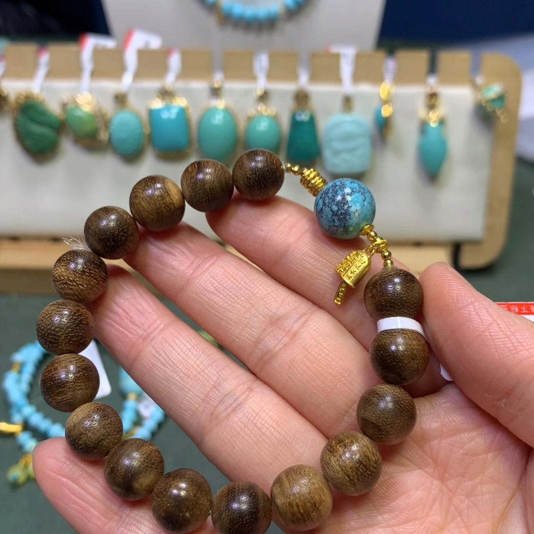 绿松石手串18K金镶嵌