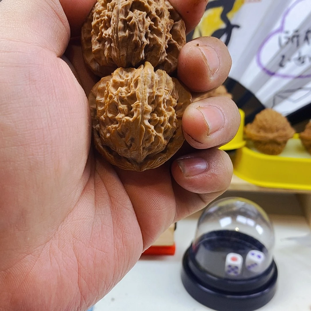 一***-文玩核桃手把件39全品白狮子