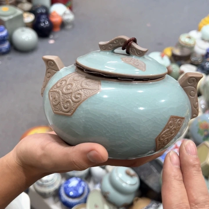 瑕疵福利品陶瓷茶叶罐不影响使用介意勿拍