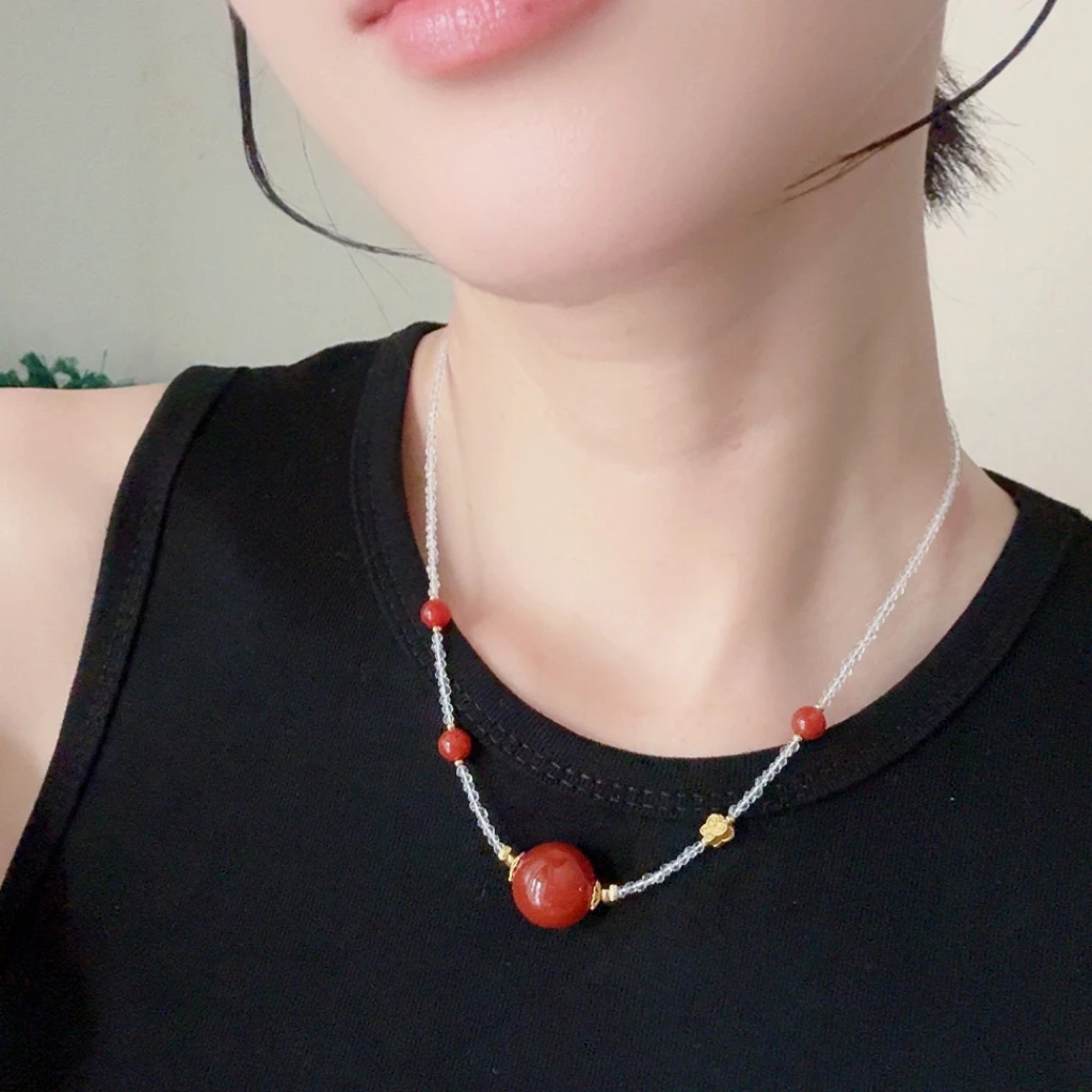 天然红玛瑙吊坠时尚百搭女款高颜值礼物多样性发其一