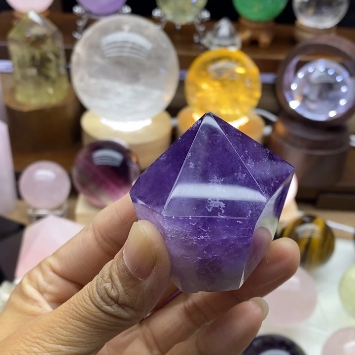 水晶摆件未镶嵌天然紫水晶柱