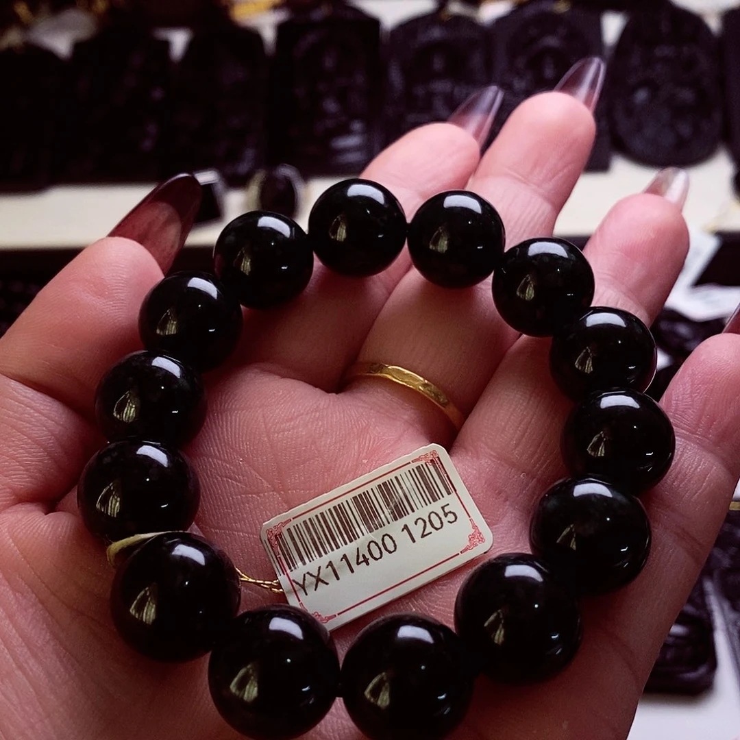 散珠翡翠天然缅料A货卡14手串1205