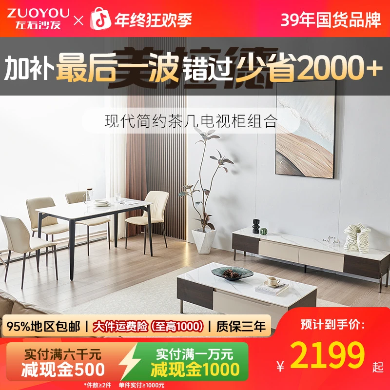 左右现代轻奢简约小户型客厅家用茶几客厅电视柜DCJ7005