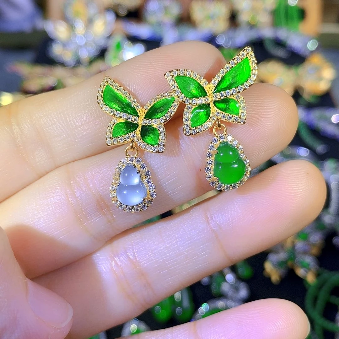 吊坠(不含链)银S925镶嵌翡翠