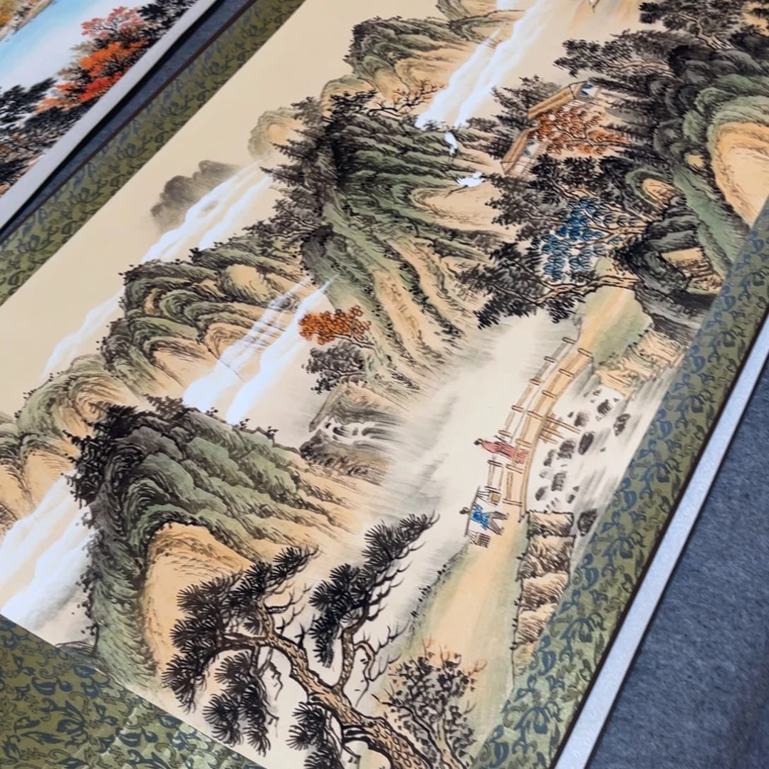 溪山隐逸六尺横幅东方美学装饰画21070