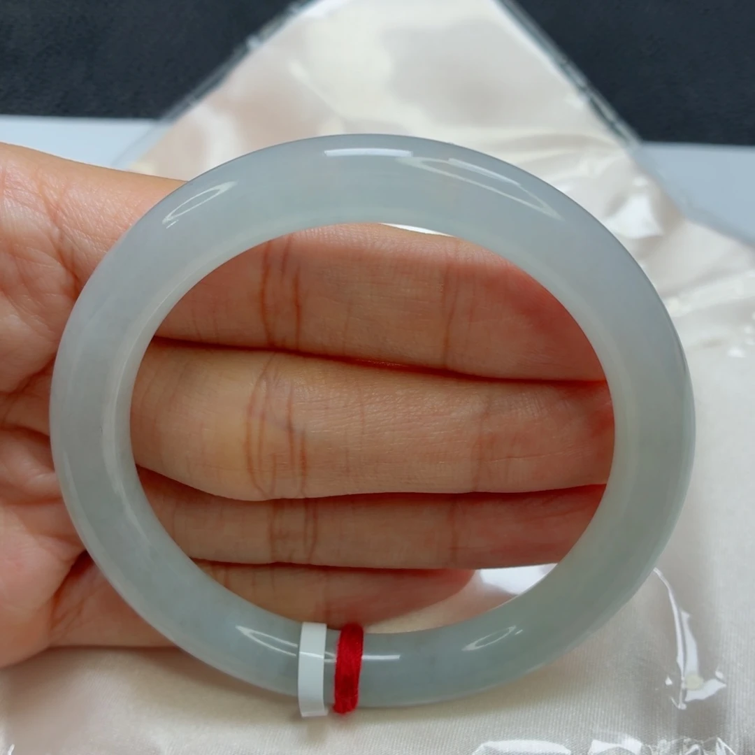 未镶嵌手镯翡翠老坑55圈冰白月光009莹光棒