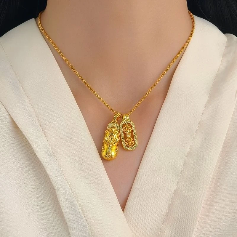 铜合金莫桑石项链 332金刚杵貔貅项链