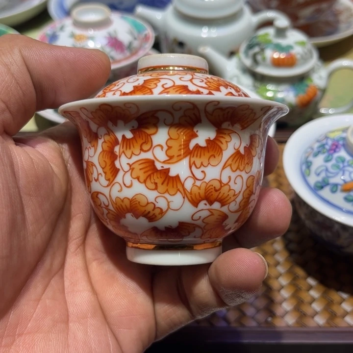 纯手绘精品盖碗杯