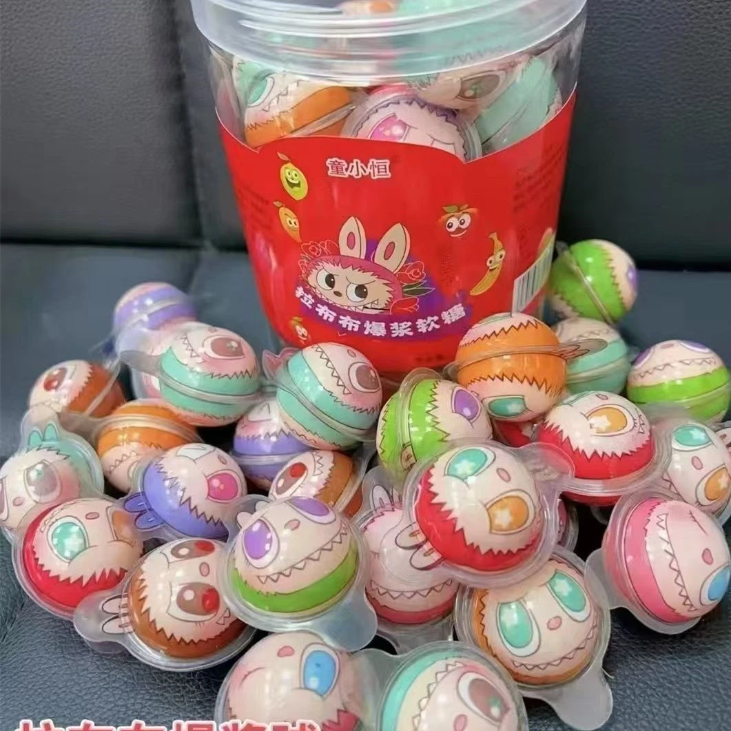 网红拉布布爆浆软糖眼睛搞怪橡皮软糖儿童节休闲解馋小零食批发